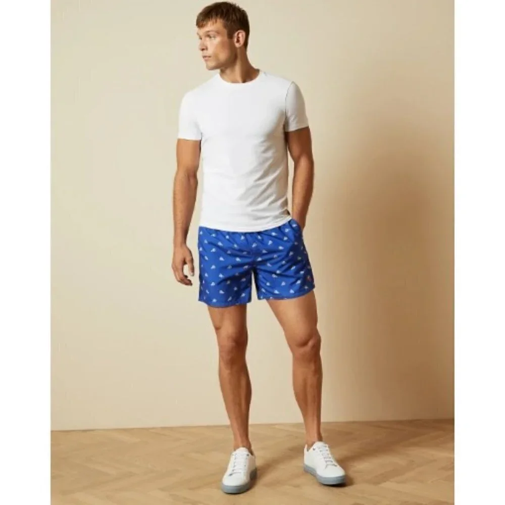💕TED BAKER💕 Nippy Lobster Print Swim Shorts RED